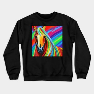 Horse Rainbow Painting Crewneck Sweatshirt